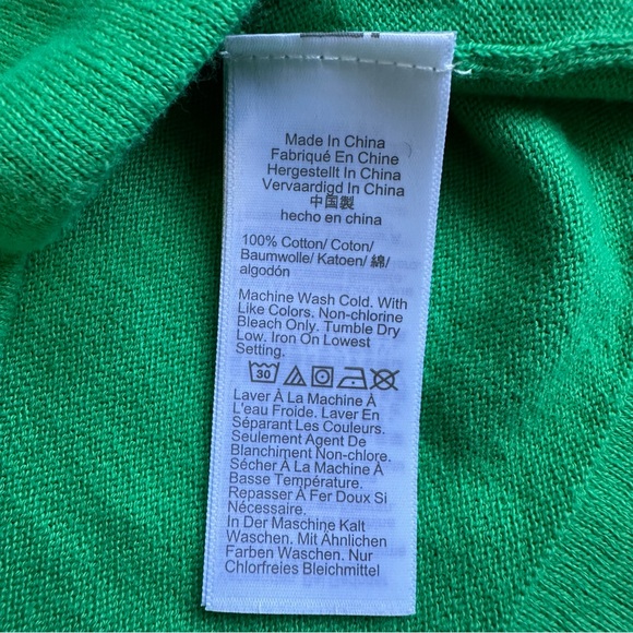 J. Crew Women’s Kelly Green Striped Ruffle Neck Sweater Small‎ EUC Preppy Spring - Picture 7 of 7